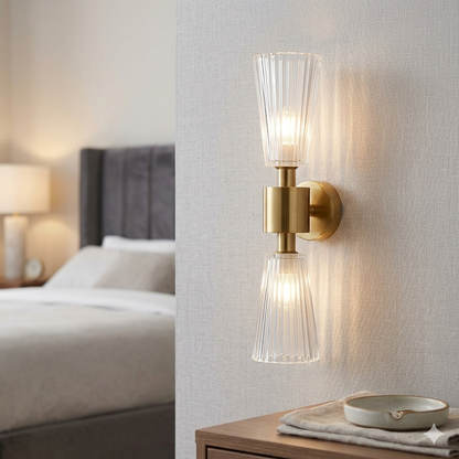 Dual Glass Shade Wall Bracket with bulbs