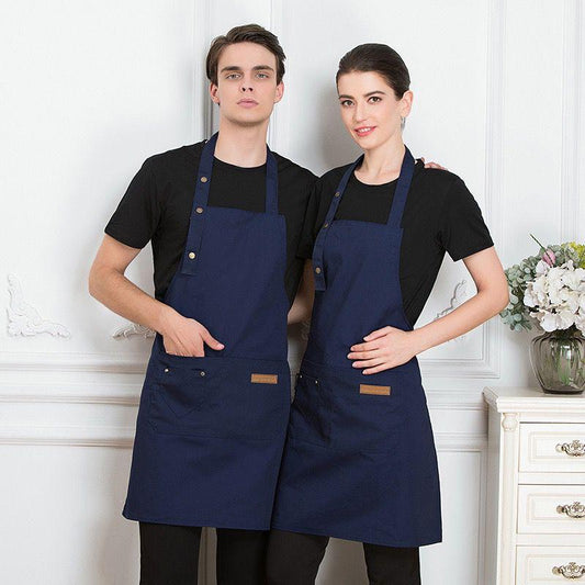 Unisex apron with pockets and adjustable neck strap