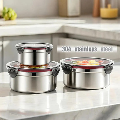3 Pcs 304 Stainless Steel Leak Proof Lunch Box Set