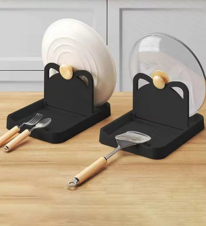 Lid/spoon holder