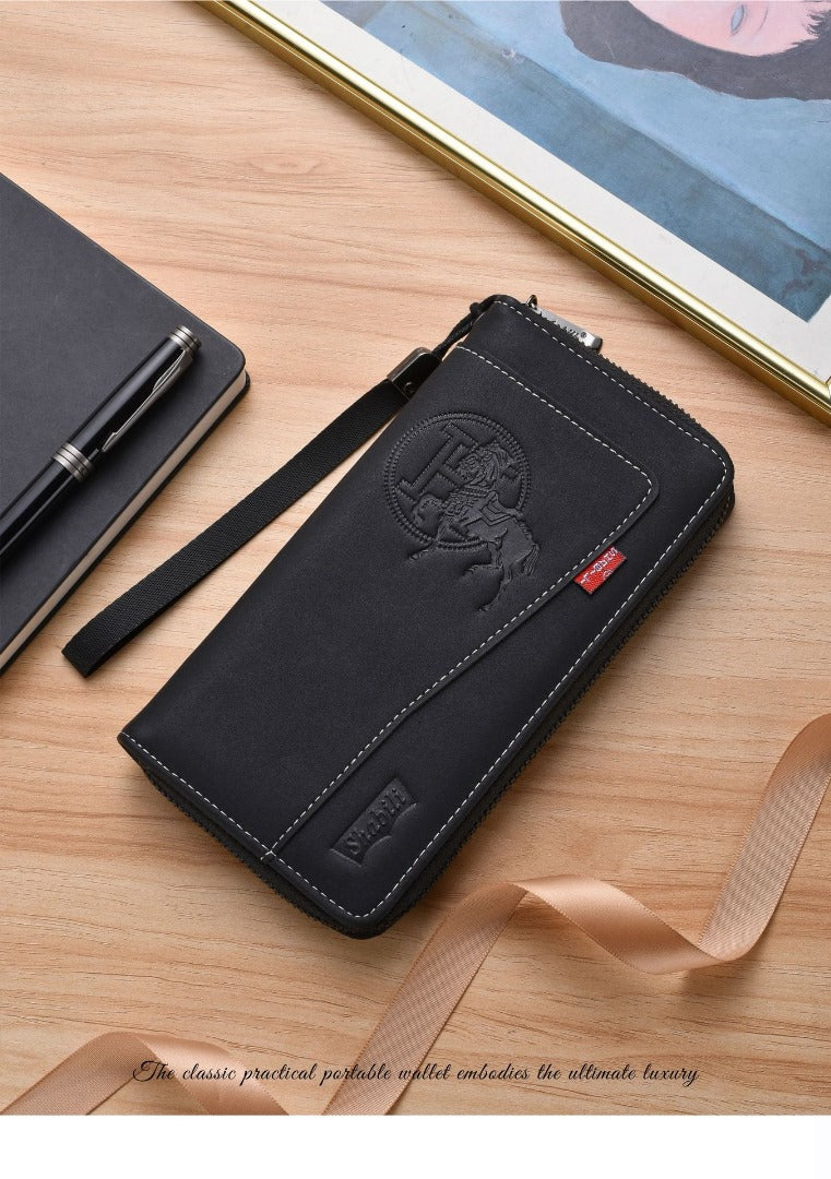 Men's long leather wallet