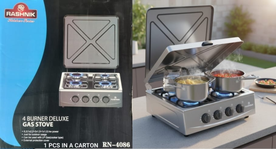 Rashnik 4 Burner Deluxe Gas Stove RN4086