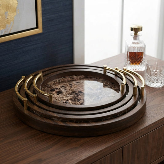 3Pcs Bamboo Nesting Tray Set