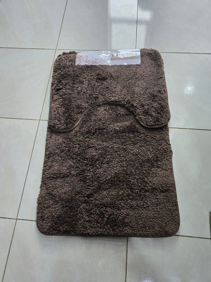 2Pcs  Plush bath mat set
