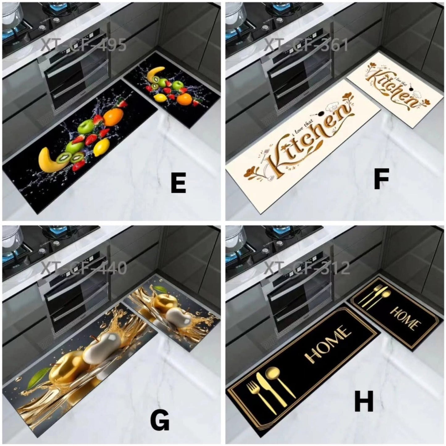 2pc unbinded, rubber kitchen mats