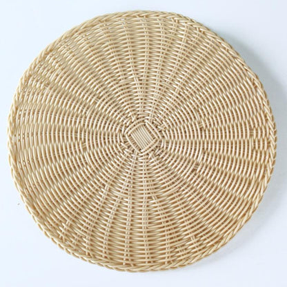 6pc woven rattan table mats