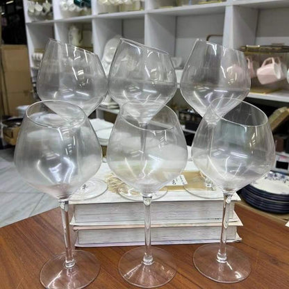 6Pc  Slanted wine glasses
