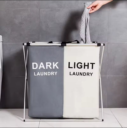 Two Compartment Foldable Laundry Basket