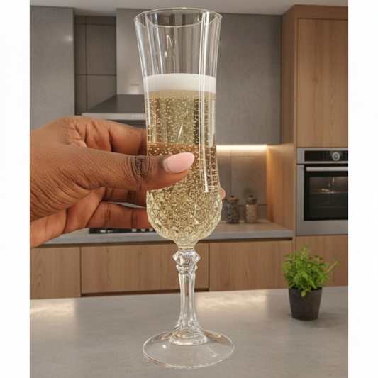 12Pc Crystal champagne glasses
