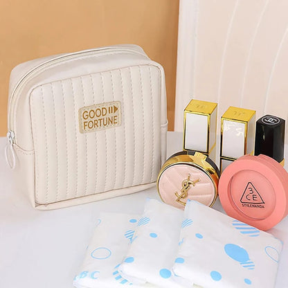 Candy color square glossy cosmetic bag