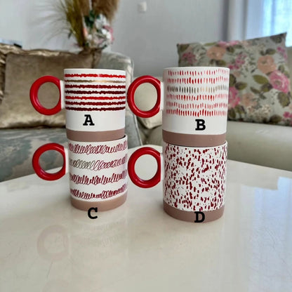6pcs printed porcelain ceramic mugs