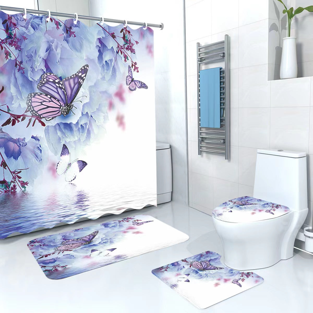 4 in 1 Bathroom woolen mats