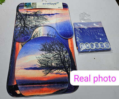 4 in 1 Bathroom woolen mats