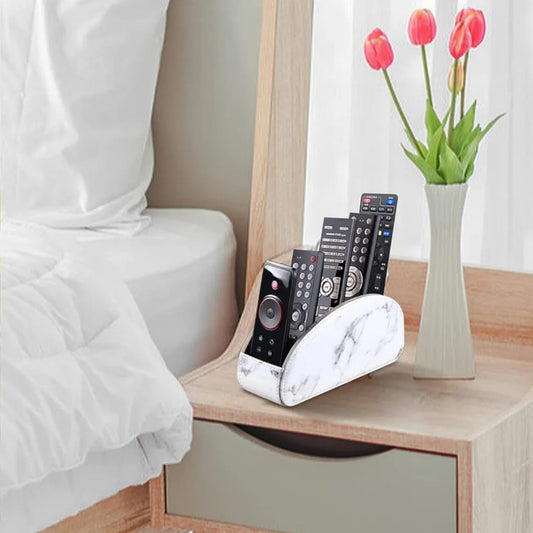 PU Leather Remote Control Desktop Organizer