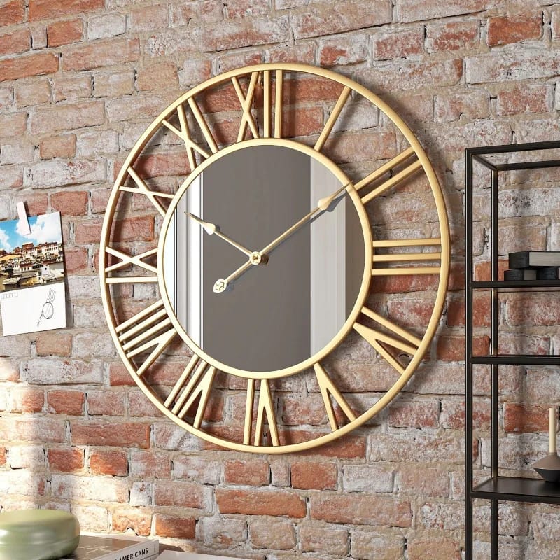 Wall clock with mirror