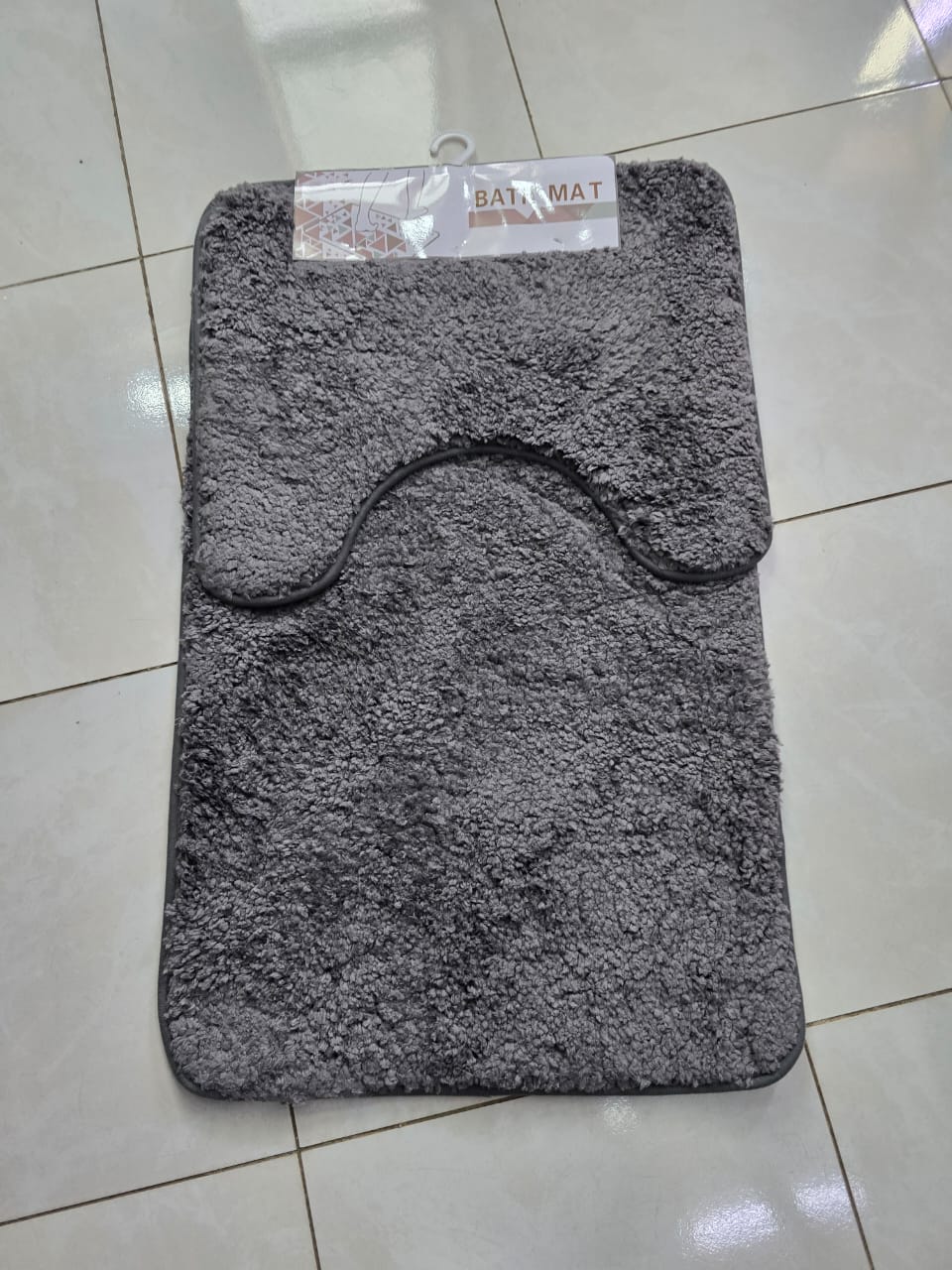2Pcs  Plush bath mat set