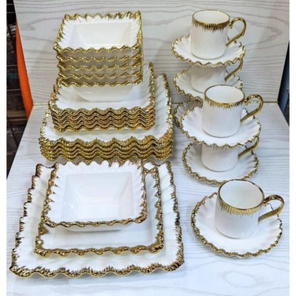 30pcs Flair Gold Ceramic Dinner Set