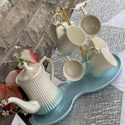 8 Piece Ceramic Tea Set with Stand