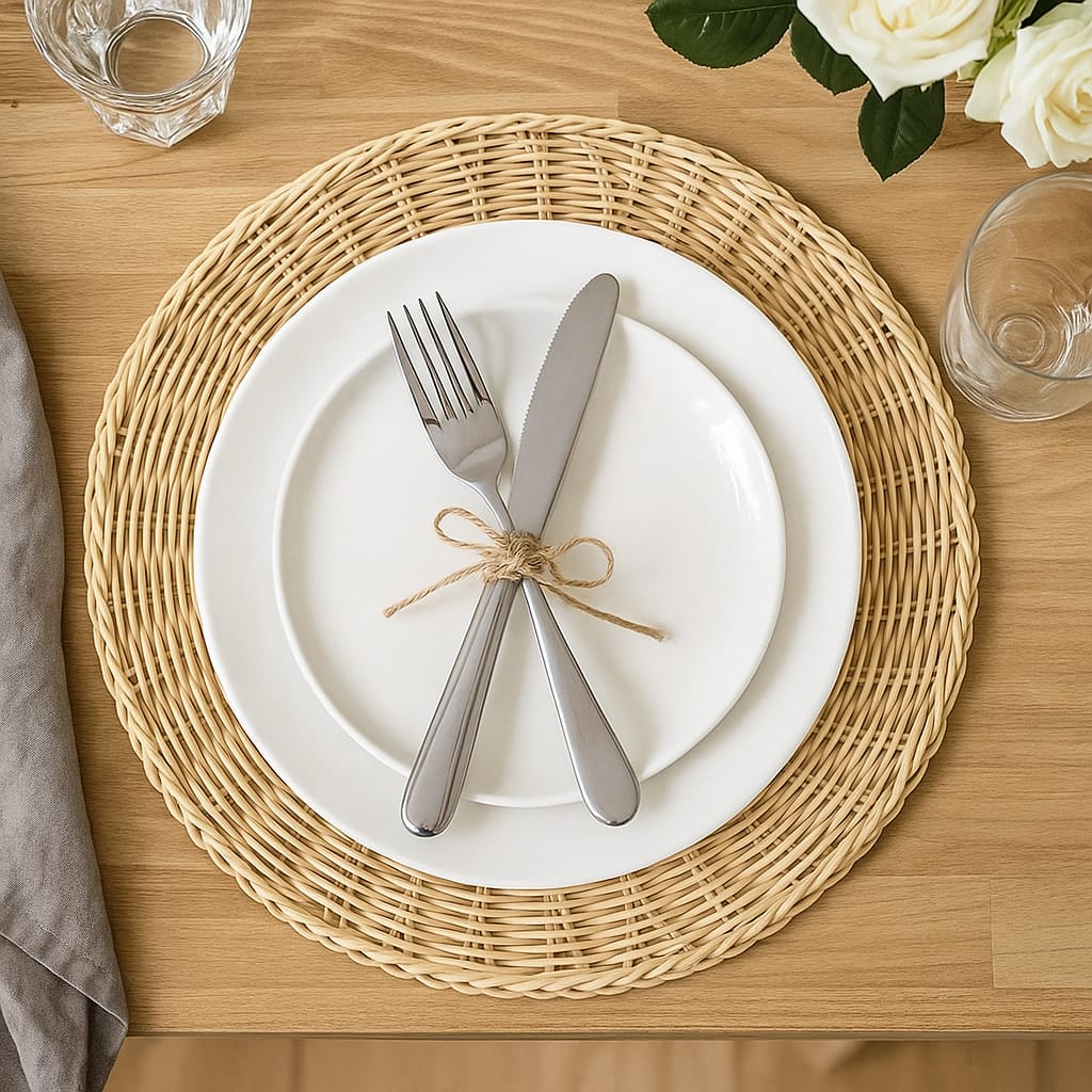 6pc woven rattan table mats