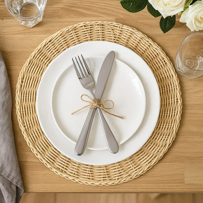 6pc woven rattan table mats