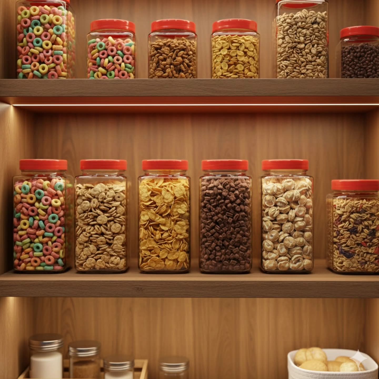 Bon appétit square glass jar