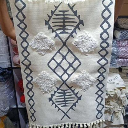 Bohemian Bedroom Rug with Tassels