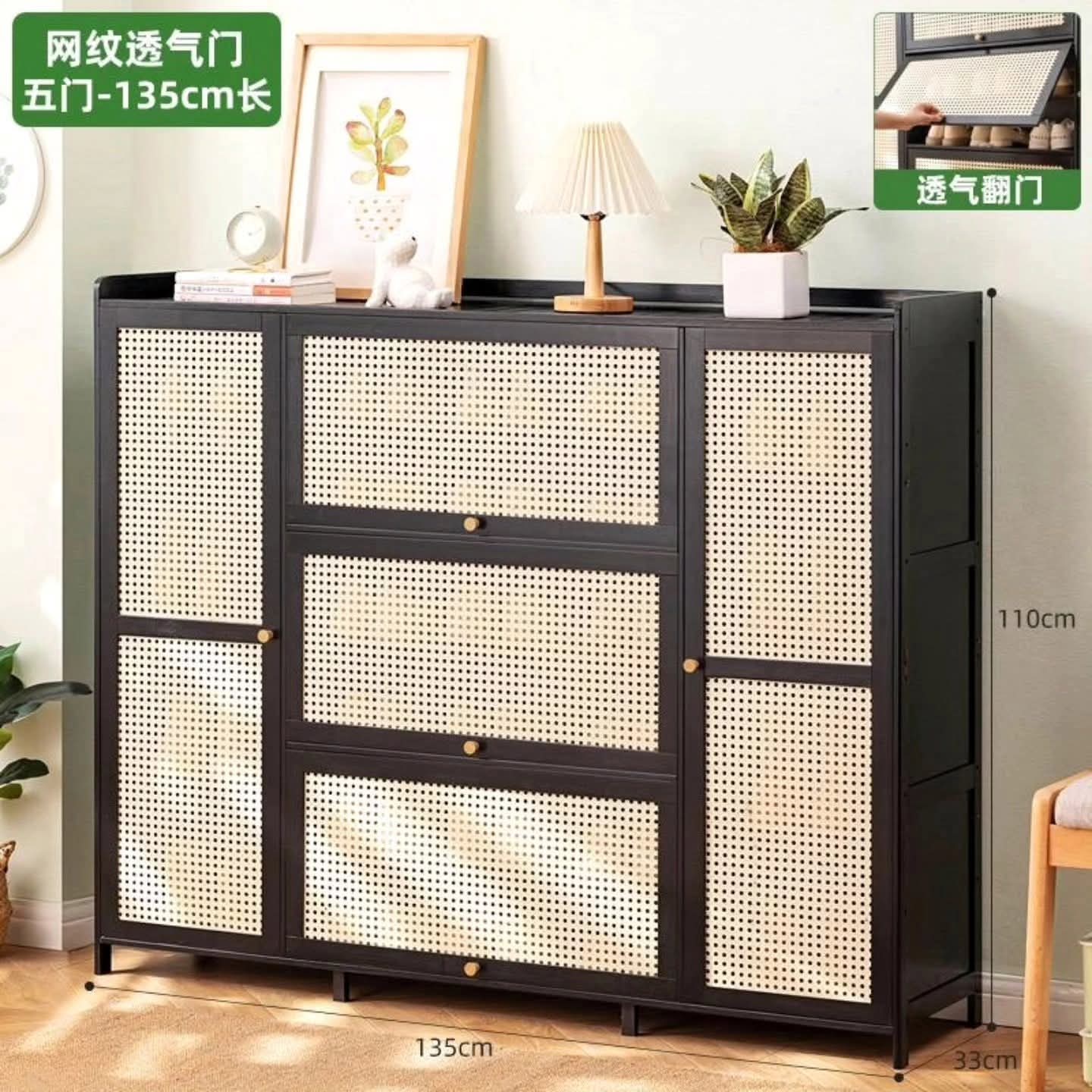26 Pairs Wooden Bamboo Shoe Cabinet Gha