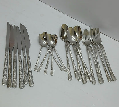 24 Piece silver stainless steel cutlery set