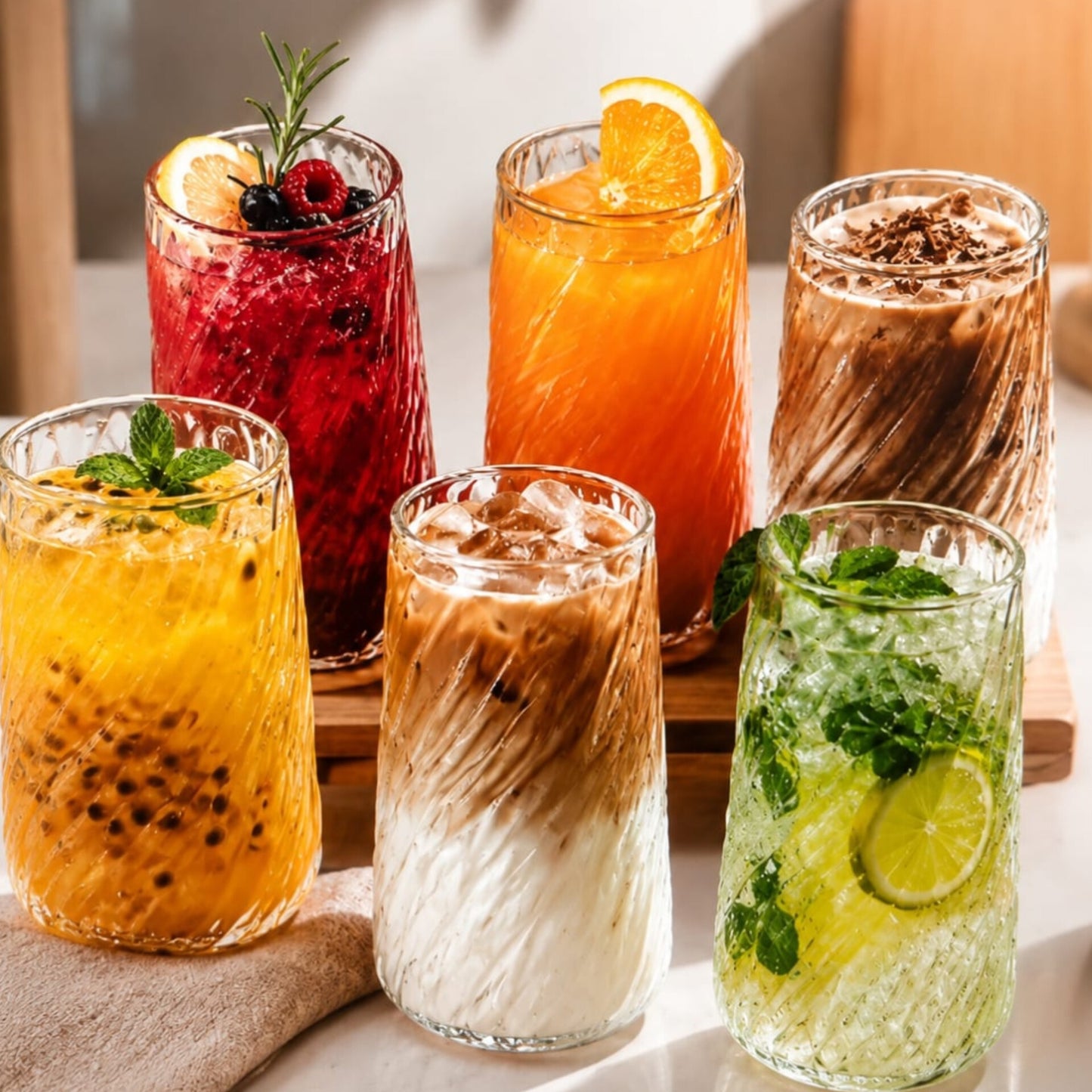 380ml Borosilicate Glass Texture Cup