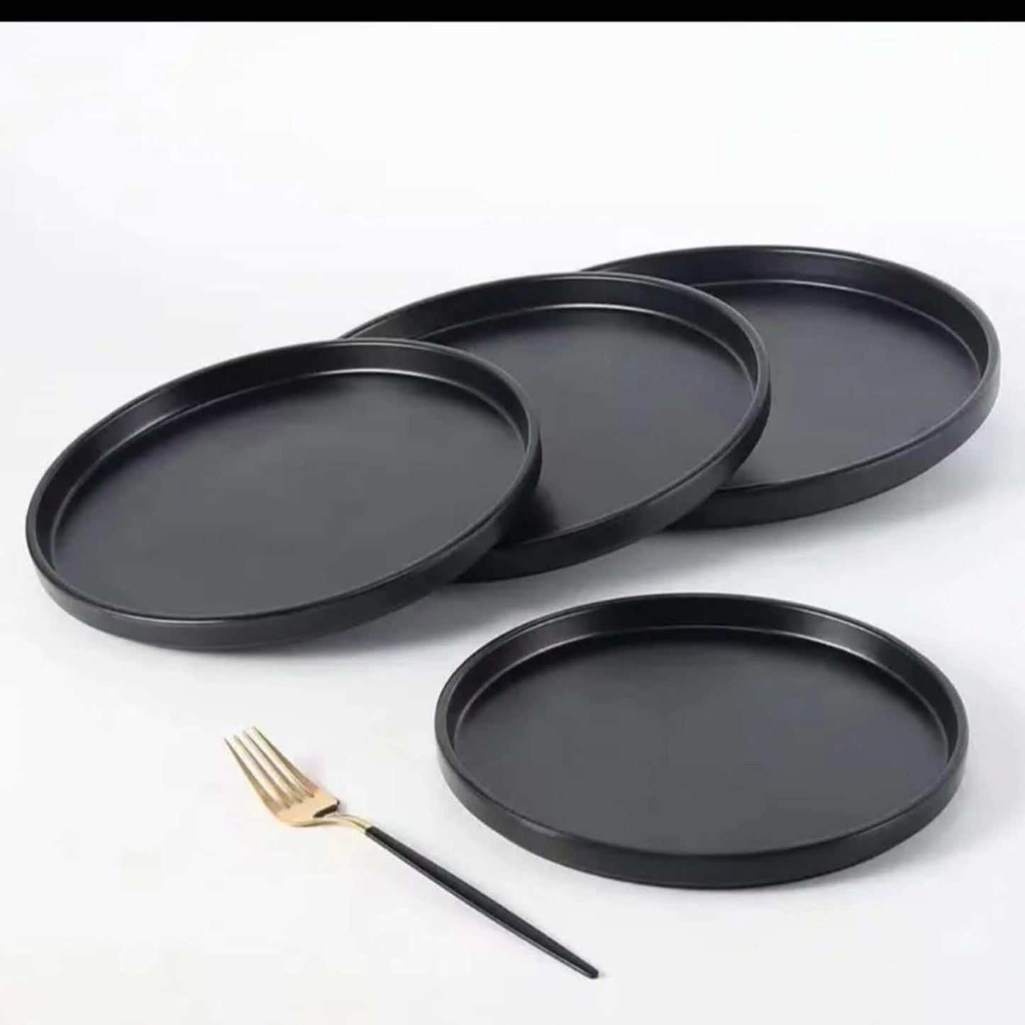 6pcs black ceramic plates