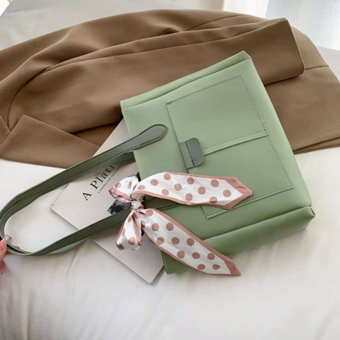 Silk scarf shoulder bag