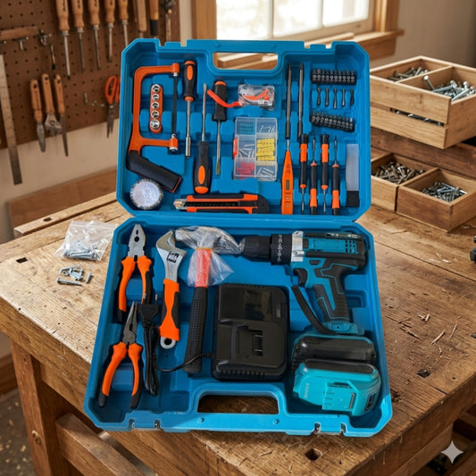 Cordless Drill and Household Hand Tool Kit