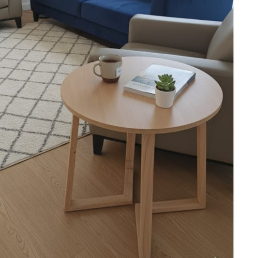 Wooden round side table