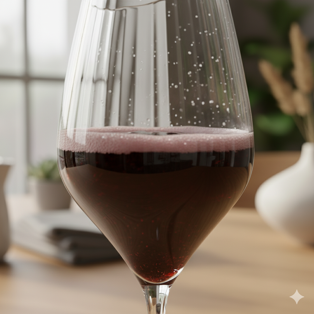 6Pc Slanted ribbed wine glasses