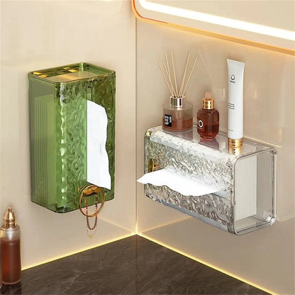 Wall mounted acrylic tissue box