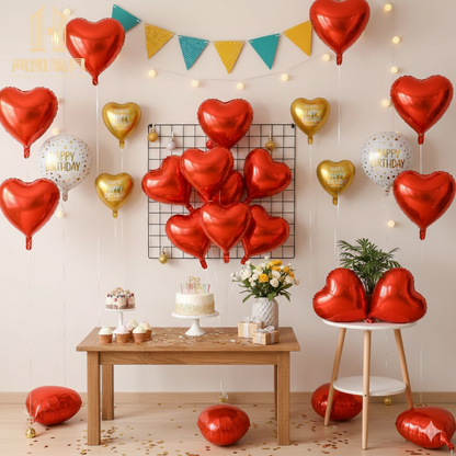 3pcs Heart foil balloons