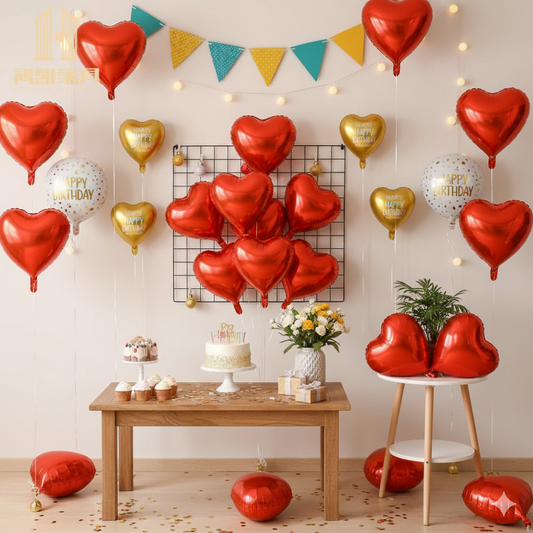 3pcs Heart foil balloons