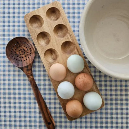 12 Slot  Wood Egg Storage Tray