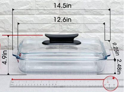 Rectangular glass casserole baking dish