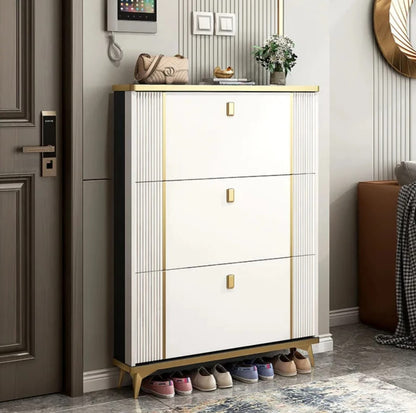 Double layer bucket flip shoe cabinet