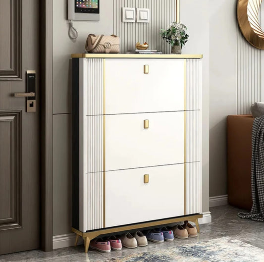 Double layer bucket flip shoe cabinet