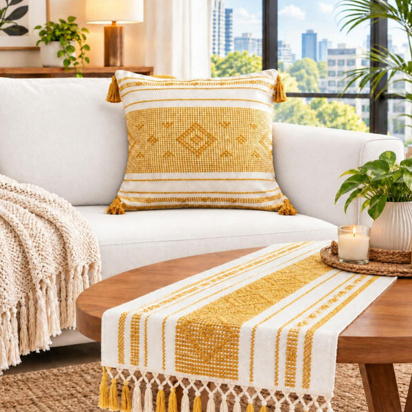 Table Runner With Matching Throw Pillow Case