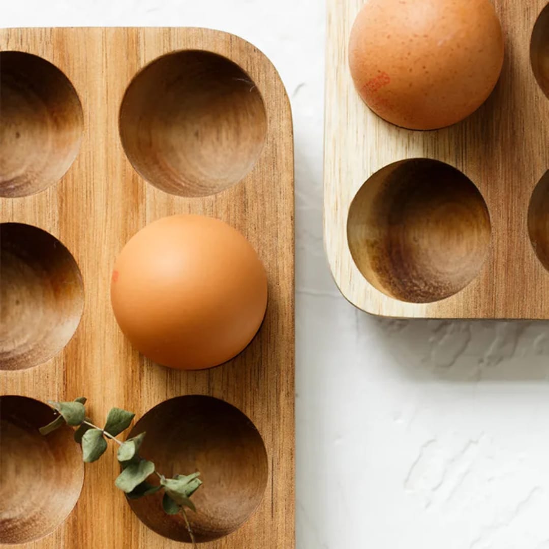 12 Slot  Wood Egg Storage Tray