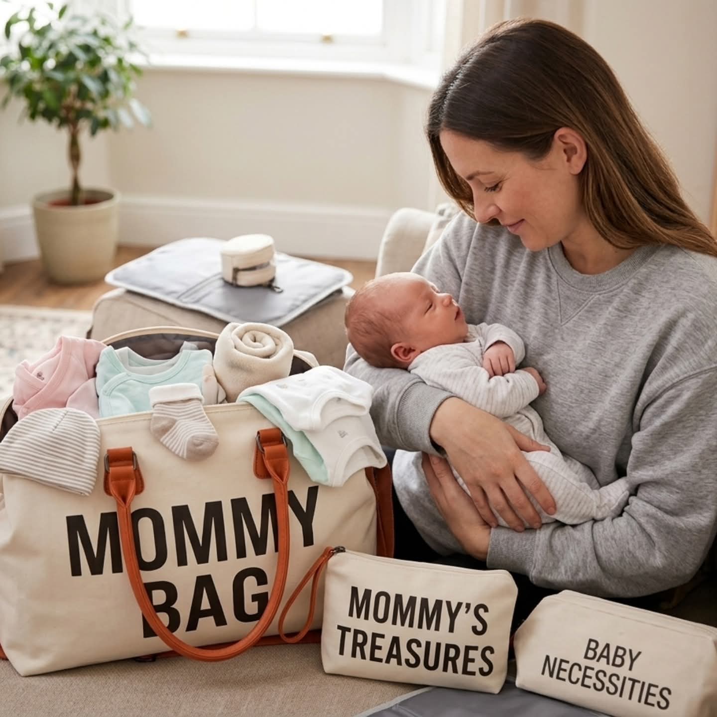 3Pc Maternity Diaper Caddy Bag