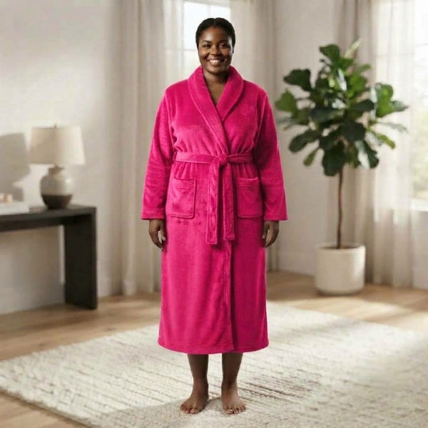 Xtra Large Pink Fleece Bathrobe Gha