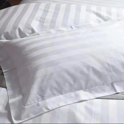 White Stripped Cotton Pillowcases