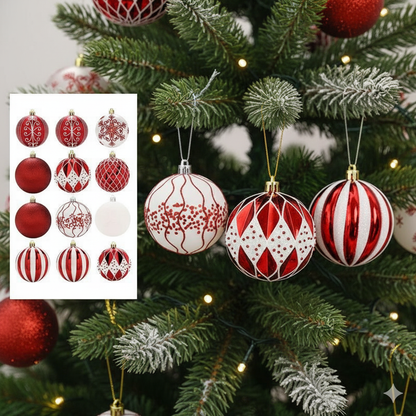 Assorted 16Pc  Christmas Balls Set