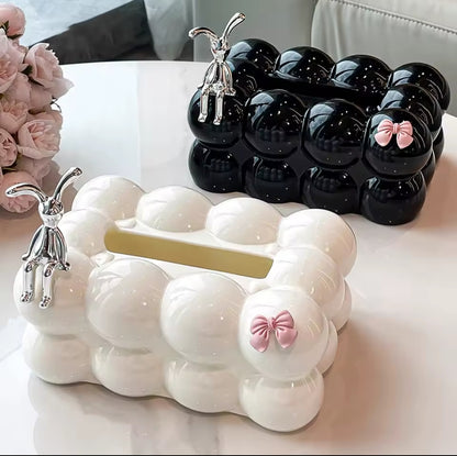 Bubble tissue box serviette holder
