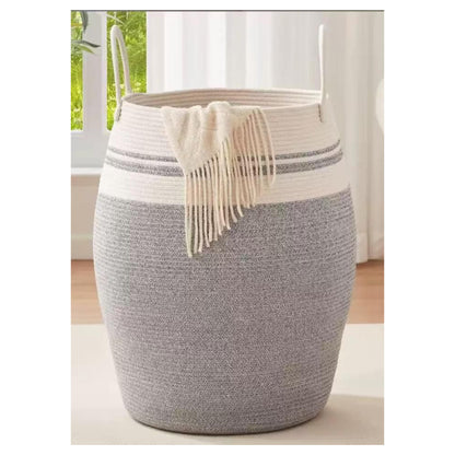 65L Cotton Rope Woven Basket with Extended Handles