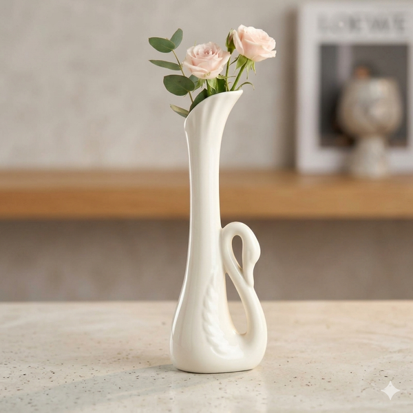 Ceramic Swan Flower Vase